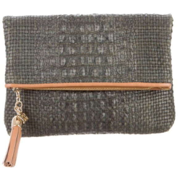 Escada Woven Leather Fold-Over Clutch 80% Off Est. - Picture 16 of 16